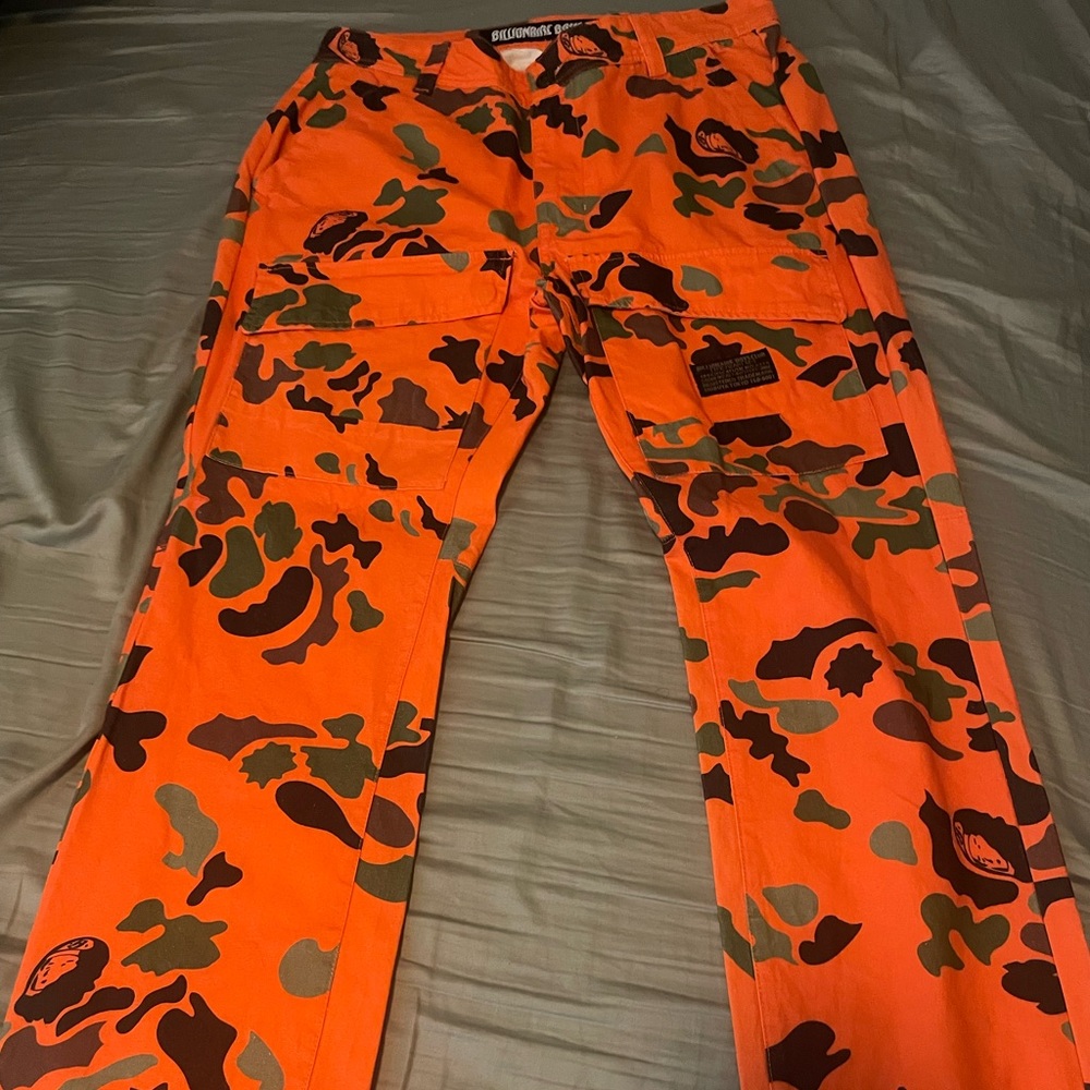 Orange Camo Billionaire Boys Club pants, size 32